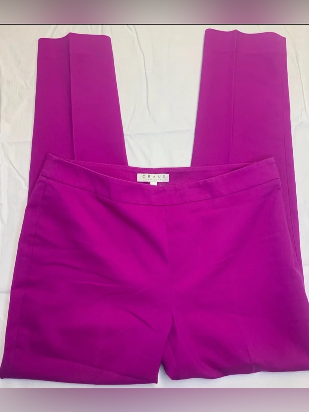 Chaus New York Fuchsia Trouser Ankle Crop Size 6 Pants 3513